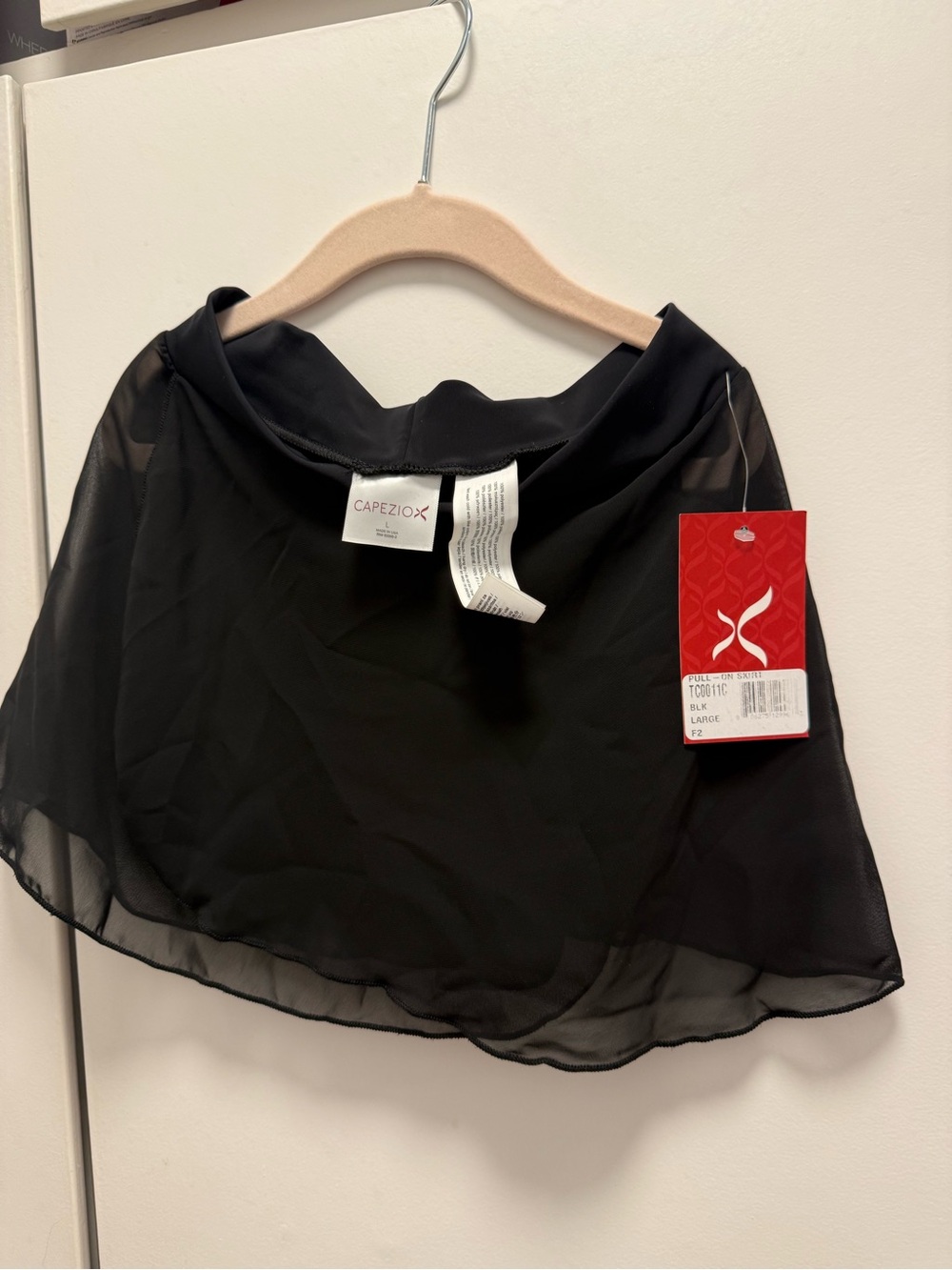 Capezio Black Chiffon Wrap Dance Skirt